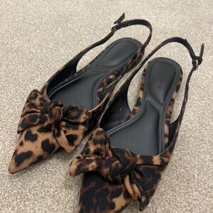 Primark Animal Print Bow Slingback Flats